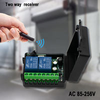 2CH 433Mhz Penerima Sakelar Remote Control AC 110V 220V 85-250V Modul Pengontrol Universal untuk Lampu Motor Tirai Pintu Garasi