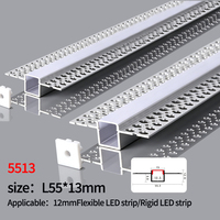 Profilé LED linéaire en aluminium flexible pour éclairage encastré au plafond et mural en plâtre architectural de haute qualité - CRI 90 48V DC