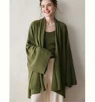 Poncho en tricot de luxe ample et confortable pour femme, en cachemire et coton de Mongolie intérieure, idéal pour la détente
