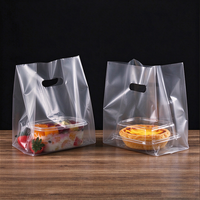 Sacs de transport transparents en plastique découpés sur mesure avec logo, pour boulangerie, commerce de détail, et vente à emporter