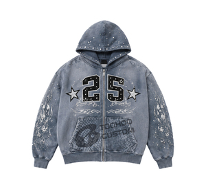Custom 500gsm Heavyweight Cotton Hoodie <b>Men's</b> Streetwear Boxy Fit 3D Embroidery Vintage Acid Wash Blank Fleece <b>Pullover</b> Jumper - Product Image 3