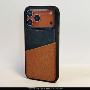 Étui de téléphone antichoc en cuir véritable <span class=keywords><strong>Togo</strong></span> de qualité supérieure avec pare-chocs en caoutchouc et porte-cartes pour iPhone 17 Pro Max - Product Image 3