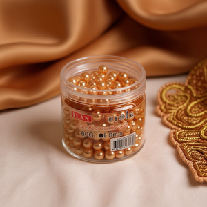 Perle di Ilan 8mm 80g Marrone Dorato per Decorazione di Abiti - Product Image 3