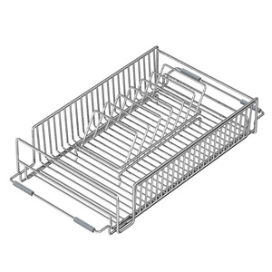 Étagère d'angle ajustable pour <span class=keywords><strong>cuisine</strong></span>, panier en treillis métallique pour évier, égouttoir à vaisselle coulissant, tiroir de rangement pour épices/aliments, unité de rangement métallique - Product Image 2