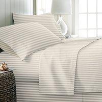 Draps de lit 100% coton personnalisés, taille twin, full, queen, king, rayés, drap plat, drap housse avec taie d'oreiller