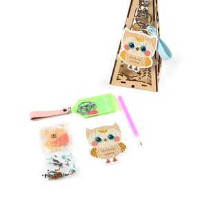 Usine hiboux 5D Art diamant <span class=keywords><strong>peinture</strong></span> Kits bricolage créatif pâte jouets à la main porte-clés porte-clés pour enfants garçons et filles - Product Image 2