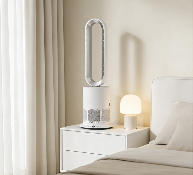 Wholesale Home Hotel Use Digital Smart Fan Cool Heat TP-09 PRO PTC Heater Overheating Protection Remote Bladeless Floor Plastic
