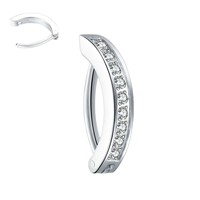 Anneau de nombril articulé en titane ASTM F136 avec incrustation d'opale et de zircon cubique, bijou de piercing pour nombril, boucle incurvée, usage quotidien, style personnalisé OEM