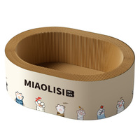 Griffoir rond pour chat à bords hauts en carton ondulé, lit-griffoir pour chats d'intérieur, fournitures pour animaux de compagnie en gros