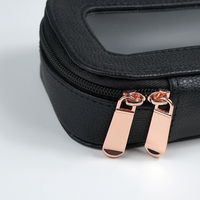 Trousse de maquillage transparente en cuir PVC de luxe avec logo personnalisé, mini trousse de voyage, sacs à cosmétiques pour femmes
