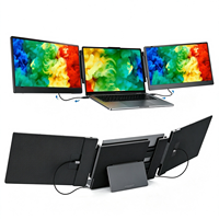 Nouvelle sortie : Moniteur portable double 14 pouces IPS 1080P FHD LCD, extension d'écran triple pour ordinateur portable, haut-parleur intégré, aucun pilote requis