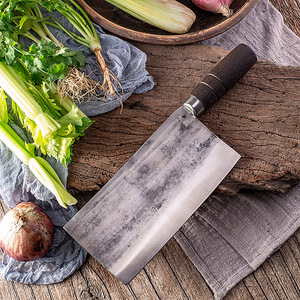 Cuchillo de chef de hierro curvo Jiujiang de doble propósito, herramienta de cocina forjada hecha a mano para carne asada, Comida cocinada para picar pollo - Product Image 3