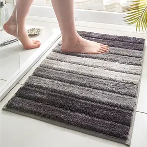 Tapis de bain antidérapant absorbant, ensemble de salle de bains en microfibre, moquette de douche