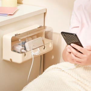 <b>Portable</b> Data Cable Storage with Large Capacity Hidden <b>Socket</b> Modern Square Home Office Cable Tidy Box - Product Image 6