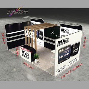 10x20 modüler katlanabilir alüminyum özel Expo ekran yeniden kullanılabilir satıcı fuarı fuar standı raflarla - Product Image 4