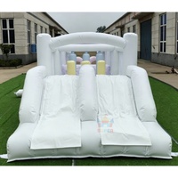 Vente directe usine : Parcours d'obstacles gonflable blanc, château gonflable commercial extérieur en PVC 0,55 mm avec souffleur, certifié CE, facile à monter