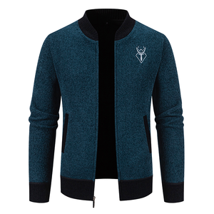 <span class=keywords><strong>Cardigan</strong></span> in Cashmere Personalizzato da <span class=keywords><strong>Uomo</strong></span> 2025, Giacca Casual <span class=keywords><strong>con</strong></span> Zip e Vestibilità Aderente, Foderato in Pile, Lavorato a Maglia in Cotone, Maglione Natalizio da <span class=keywords><strong>Uomo</strong></span> - Product Image 4