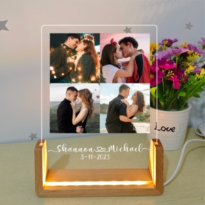 Lámpara de Noche con Marco de Fotos y Canción Personalizada, Reproductor de Música para Parejas, Regalo de Aniversario, Canción de Boda, Luz LED para el Día de la <span class=keywords><strong>Madre</strong></span> - Product Image 3