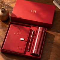 Ensemble cadeau de carnet en cuir de luxe avec stylo et bouteille d'eau, logo personnalisé, cadeaux d'entreprise
