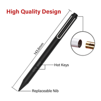 Stylet capacitif actif en métal de haute qualité pour la vente en gros, avec pointe remplaçable, détection d'angle d'inclinaison et rejet de la paume, compatible Microsoft Surface
