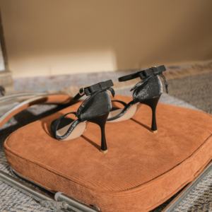 Zapatos de Tacón Alto Negros y Color Piel, de Charol, con Punta Abierta, Estilo Stiletto, para Mujer, Moda de Verano - Product Image 6