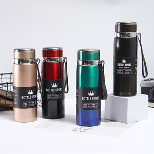 Custom logo Stainless Steel Travel Sports Water Bottle Thermos Tumbler Vacuum <strong>Flask</strong> <strong>2</strong> <strong>Cups</strong> Promotional Business Gifts Drinkware - Product Image 3