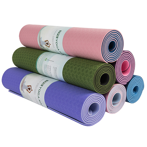 Tapis de yoga double en TPE, sans TPE, pour homme et femme, avec logo personnalisé, pour équipement de sport, vêtements de fitness, ensemble de fixation rapide, alignement parfait, effet lumineux - Product Image 2