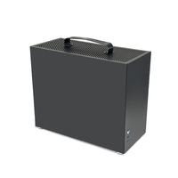 MANMU-Mini ITX PC portátil personalizado, caja de ordenador de Torre media de escritorio transparente de color negro con ventilador, factor de forma MicroATX
