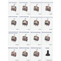 Mini interrupteur à bascule SPST 250V 15A, 3 broches, micro-interrupteurs métalliques pour courant 2 broches, protection IP40, 10000 cycles mécaniques