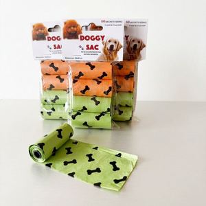 Sacs à déjections canines personnalisés à double couche imprimés, écologiques et biodégradables 23x33cm en amidon de maïs/polyester pour déchets d'animaux - Product Image 1