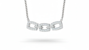 Collar de Diamantes con Eslabones Entrelazados Modernos con Cadena, Joyería Fina Elegante para Mujer con Diamantes Brillantes para Uso Diario - Product Image 5