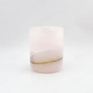 Onxy роскошный 20cl розовый оникс банка каменная подсвечник оптом