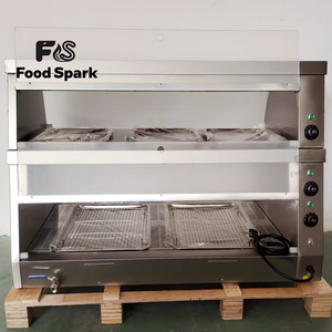 Vitrine chauffante électrique commerciale / Vitrine chauffante en verre incurvé Prix de gros d'<span class=keywords><strong>usine</strong></span> Frites Burgers <span class=keywords><strong>Poulet</strong></span> Commercial - Product Image 3