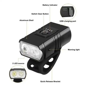 2024 nuovissima lampada luci bici bicicletta ricaricabile USB luci LED Set luce anteriore - Product Image 2