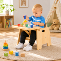 Chaise Montessori pour bébé, chaise à manger en bois robuste avec plateau pour nourrissons et tout-petits