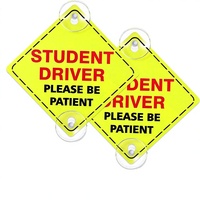Autocollants réutilisables pour conducteurs étudiants, ventouses en polypropylène pour vitres de voiture et pare-chocs, avertissement de sécurité