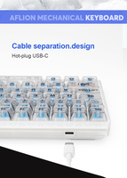 Design unique PC Gamer Type-C Claviers mécaniques de jeu filaires Muet Hotswap 84 touches Clavier mécanique transparent pour jeu