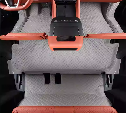 [3 rangées] monocouche, cuir gris