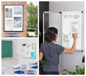 Tableau d'affichage à panneaux en tissu de liège personnalisable en usine, vitrine verrouillable pour l'utilisation des tableaux d'affichage - Product Image 2