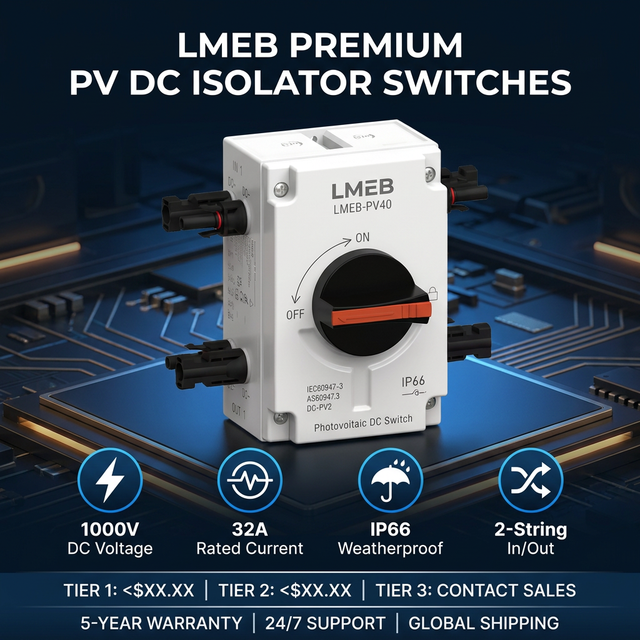 Cross Border 1000V32A2 In/Out Photovoltaic DC Isolation Switch Waterproof IP66 Arc Extinguisher Switch