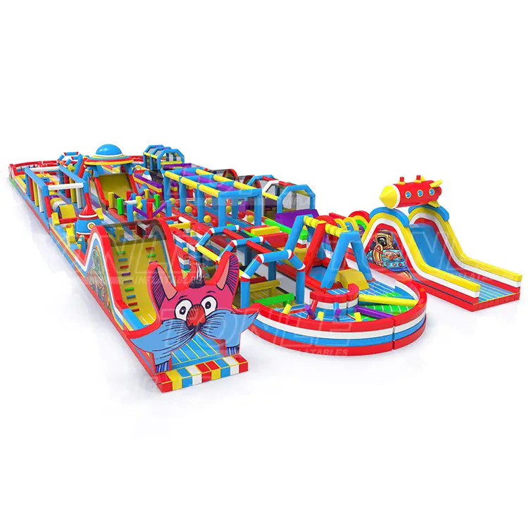 commercial custom high quality inflatable the biggest competition run obstacle course for sale