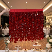 DT002 Décoration de plafond de mariage sur le thème rouge romantique, élégante composition florale suspendue pour réception et banquet