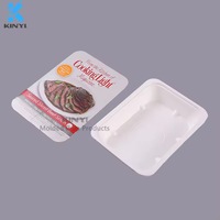 Boîte d'emballage alimentaire pour nouilles en pulpe de papier de canne à sucre écologique et biodégradable sur mesure