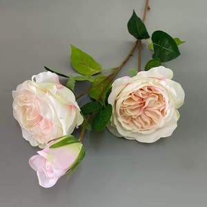 Rosa Artificiale Austin a Tre Teste, Decorazione Floreale per Matrimoni, Composizione Floreale, Decorazione per la Casa, Sfondo Floreale per Vasi - Product Image 2