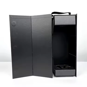 Cajas de Embalaje para Vino y Bebidas, Personalizadas, de Lujo, en Cartón Rígido Gris Mate, con Forro de Esponja, Asa, Cierre Magnético y Recubrimiento UV - Product Image 2