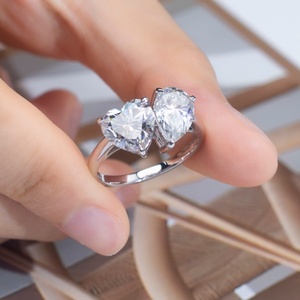 Anillo de Dos Piedras de Diamante Cultivado en Laboratorio CVD HPHT en Oro Blanco de 9K/10K/14K/18K Personalizado MSR-1352 - Product Image 4