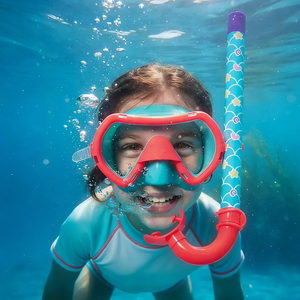 ชุดหน้ากากดำน้ำสำหรับเด็กพร้อมแว่นตาว่ายน้ำมุมมองกว้างและท่อหายใจสำหรับการสำรวจใต้น้ำ แว่นตาดำน้ำสำหรับสระว่ายน้ำ - Product Image 2