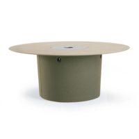 Ensemble de tables basses modernes biophiliques avec jardinière centrale intégrée, prise de charge dissimulée, écologique, pour hall d'hôtel et villa