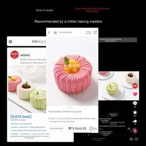 Molde <span class=keywords><strong>de</strong></span> silicona para Mousse <span class=keywords><strong>de</strong></span> flores <span class=keywords><strong>de</strong></span> 6 eslabones AKOKO molde <span class=keywords><strong>de</strong></span> pastel <span class=keywords><strong>de</strong></span> postre francés - Product Image 4