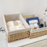 Petits paniers de rangement en osier pour l'organisation, paniers tressés en corde de papier style bohème avec doublures, panier décoratif mignon pour cadeaux